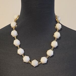 White + Gold Statement Necklace